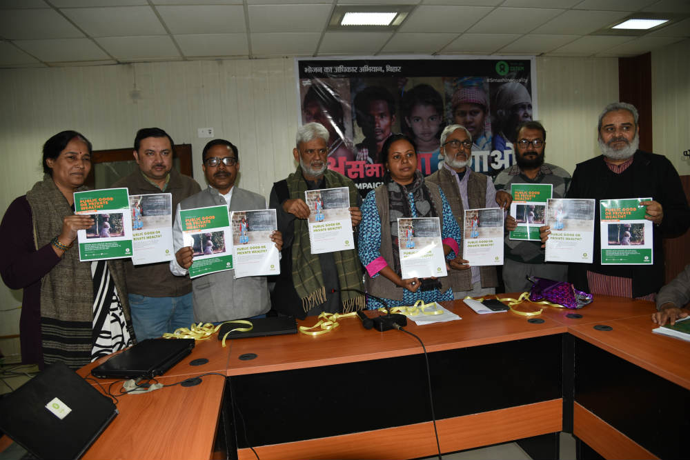 Press release of Oxfam Inquality report in Patna, bihar