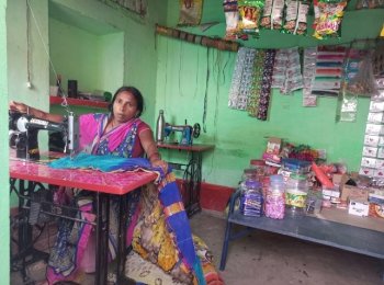 Madhuri Devi at her shop 