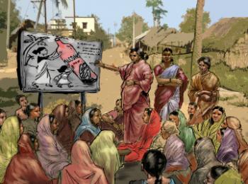 Illustration of women's group