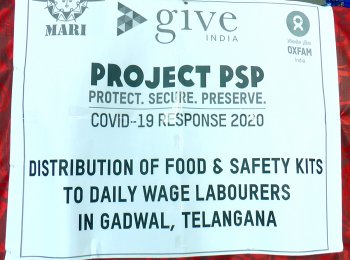 Preparations for distribution of ration kit among the weavers, in progress 