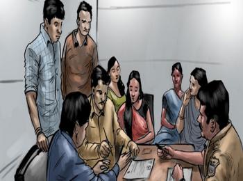 Illustration of village meeting