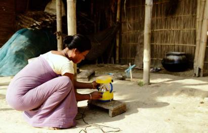 Solar lamps provide protection to this tribal family in Morigaon, Assam. 