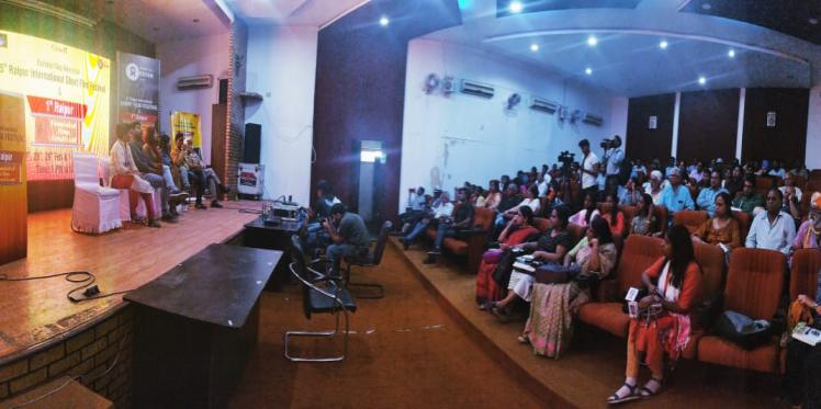 A panel discussion during the first edition of the Raipur Feminist Film Festival held in Raipur 