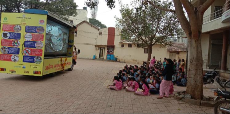 Oxfam India organised Video Van campaign in Haripur village.
