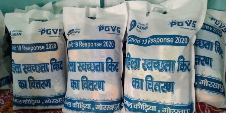 Hygiene kits prepared for distribution