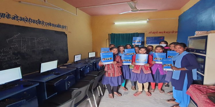 Students at their new computer class