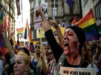 women protest